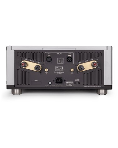 MSB S202 — connectique : entrées XLR symétriques et bornes de sortie