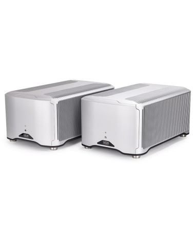 MSB M500 — amplificateurs de puissance monophoniques (paire), finition argent (fond blanc)