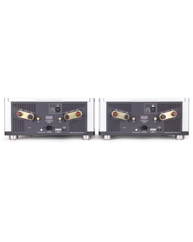MSB M205 — connectique : entrées XLR symétriques et bornes de sortie (paire)