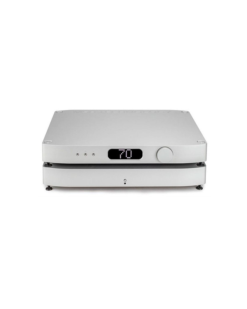 MSB The Discrete Pro — convertisseur numérique-analogique et son alimentation, finition argent (vue de face)