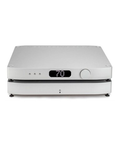 MSB The Discrete Pro — convertisseur numérique-analogique et son alimentation, finition argent (vue de face)