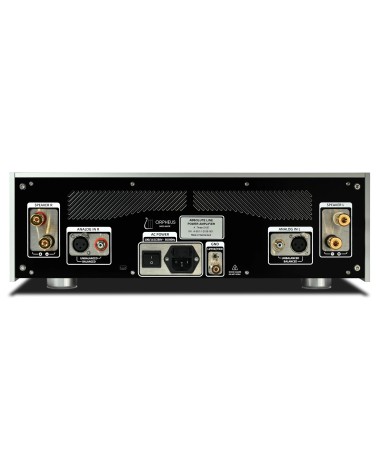 Orpheus Lab A Three S200 — panneau arrière, bornes haut-parleur et entrées XLR/RCA