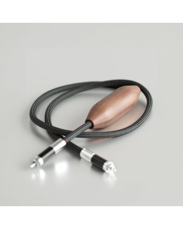 Jorma Origo Encore — câble de modulation RCA et sa coque en chêne